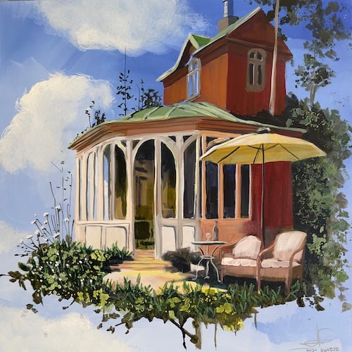 Solstrejf og samvær 
50x50cm 
5.800, -
Se det hos Galleri Art Expo